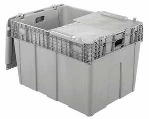 ATTACHED LID CONTAINER 6.49 CU FT GRAY by Lewisbins ATTACHED LID CONTAINER 6.49 CU FT GRAY by Lewisbins