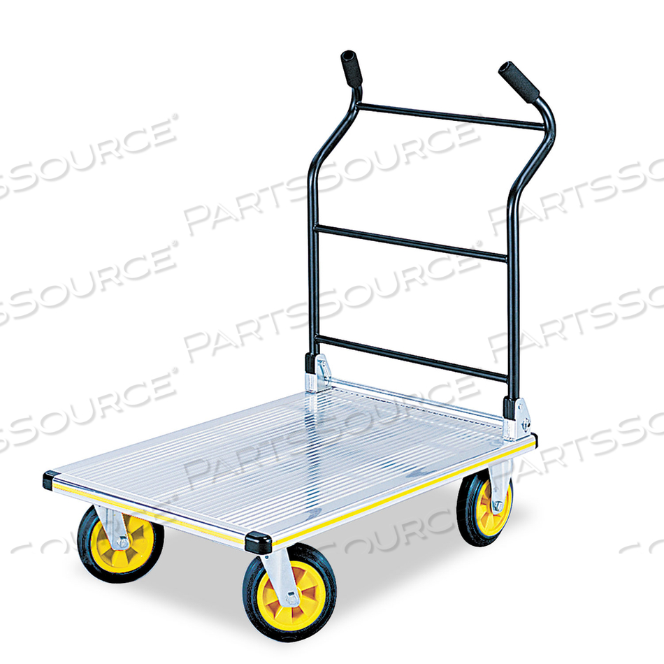 STOW-AWAY PLATFORM TRUCK, 1,000 LB CAPACITY, 24 X 39 X 40, ALUMINUM/BLACK by Safco STOW-AWAY PLATFORM TRUCK, 1,000 LB CAPACITY, 24 X 39 X 40, ALUMINUM/BLACK by Safco