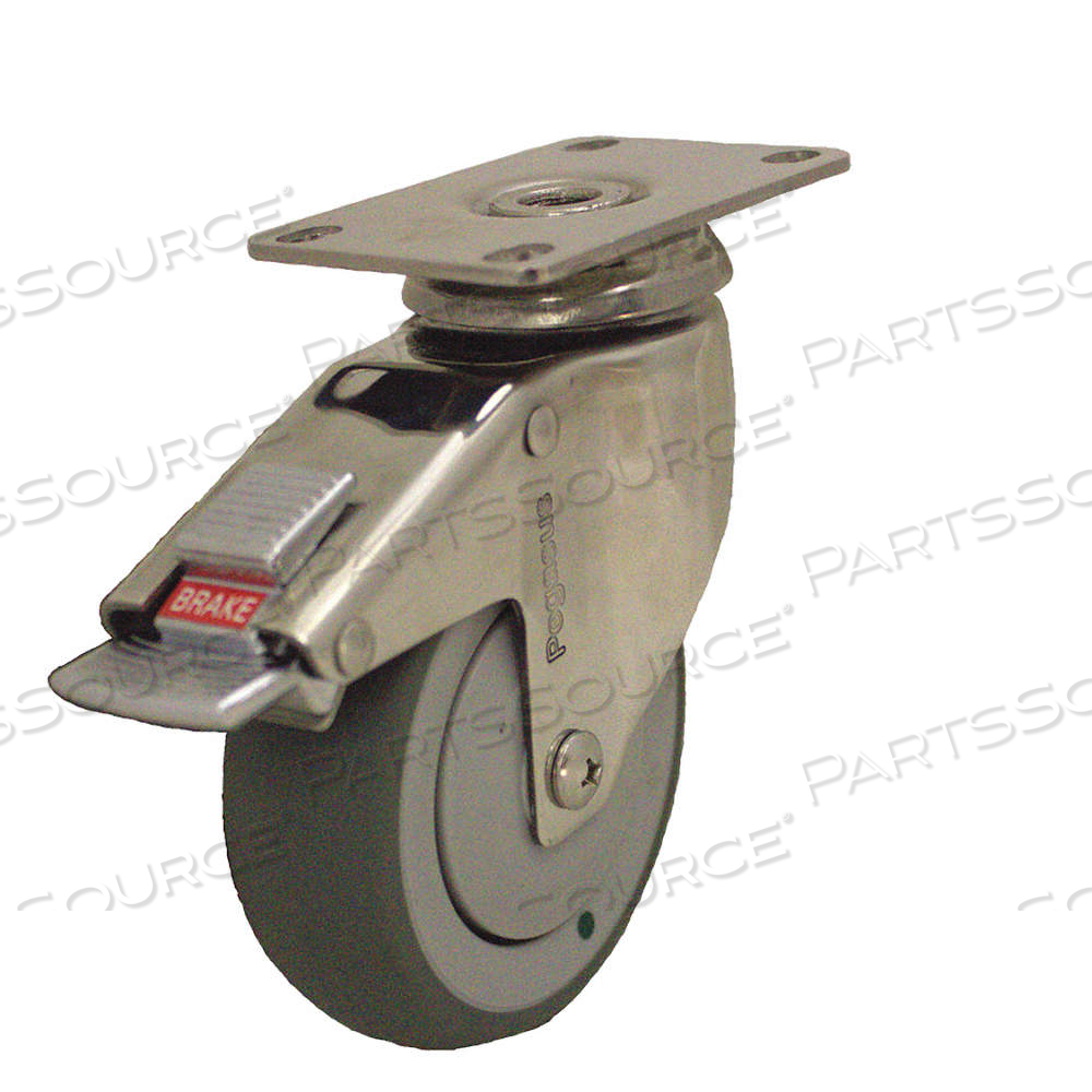 ANTIMICROBIAL CORROSION- & DEBRIS-RESISTANT MEDICAL PLATE CASTER, 3 IN WHEEL DIA. by Approved Vendor