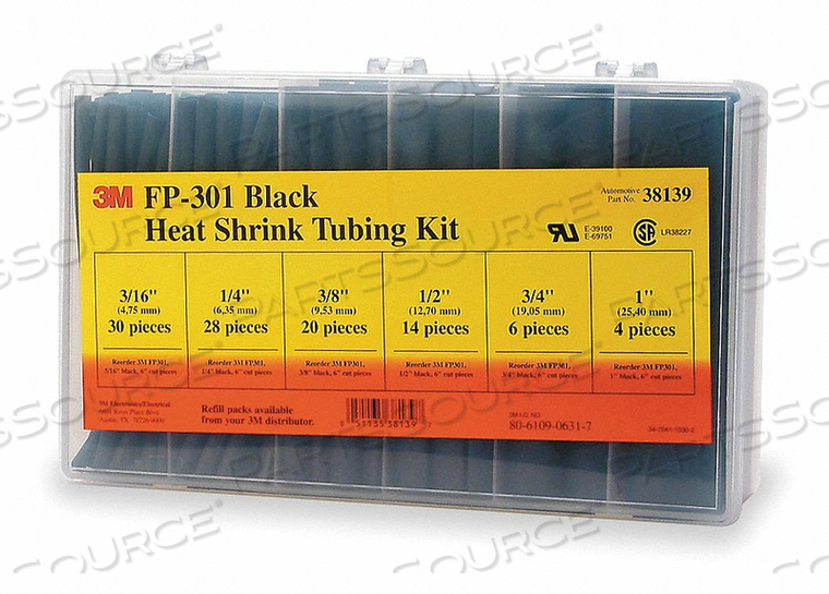 HEAT SHRINK TUBING KIT BLACK 102 PC by 3M Healthcare