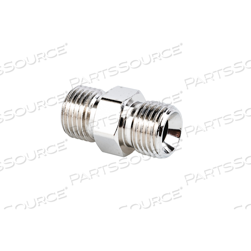 ADAPTER, BRASS, NICKEL PLATED FINISH, OXYGEN GAS TYPE, 200PSI MAXIMUM PRESSURE, DISS MALE X DISS MALE OUTER CONNECTION TYPE by Precision Medical, Inc.
