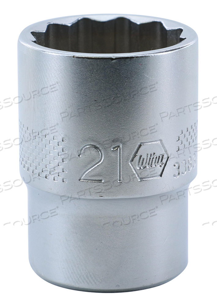 12 POINT - 1/2" DRIVE SOCKET 21.0MM by Wiha Tools