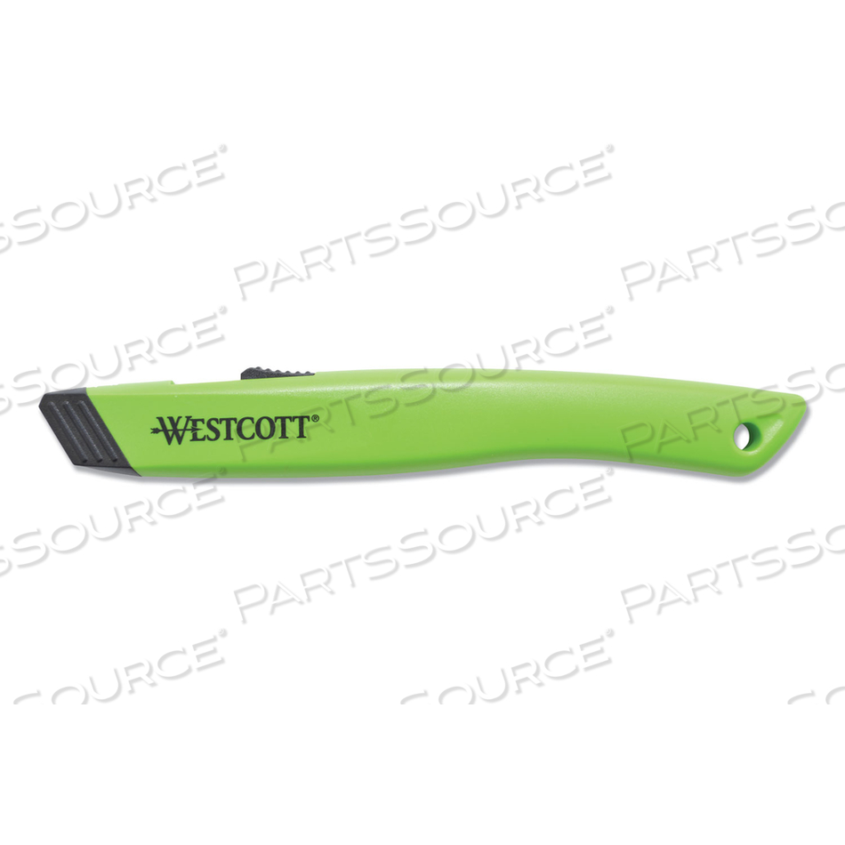 SAFETY CERAMIC BLADE BOX CUTTER, 0.5" BLADE, 5.5" PLASTIC HANDLE, GREEN by Westcott SAFETY CERAMIC BLADE BOX CUTTER, 0.5" BLADE, 5.5" PLASTIC HANDLE, GREEN by Westcott