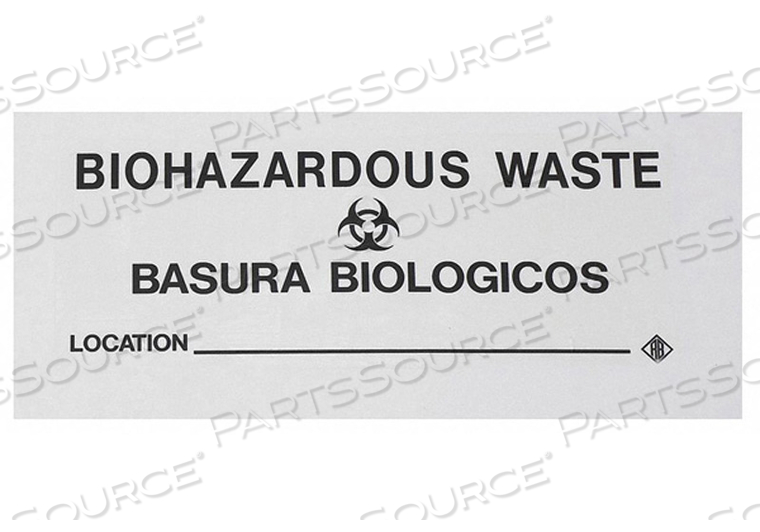 INSTRUCTION IDENT LBL ENG BIO LINEN PK5 by R&B Wire Products, Inc.