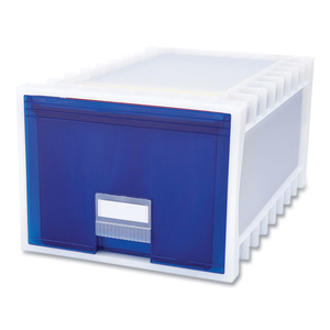 ARCHIVE STORAGE DRAWERS, LETTER/LEGAL FILES, 15.3" X 24.25" X 11.38", BLUE/WHITE by Storex