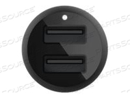 BOOST CHARGE DUAL CHARGER, CAR POWER ADAPTER, 24 WATT, 4.8 A, 2 OUTPUT CONNECTORS (USB), ON CABLE: LIGHTNING, BLACK by Belkin