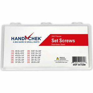 SET SCREW STAINLESS STEEL ASSORTMENT 200 PIECE by Flint Hills Trading