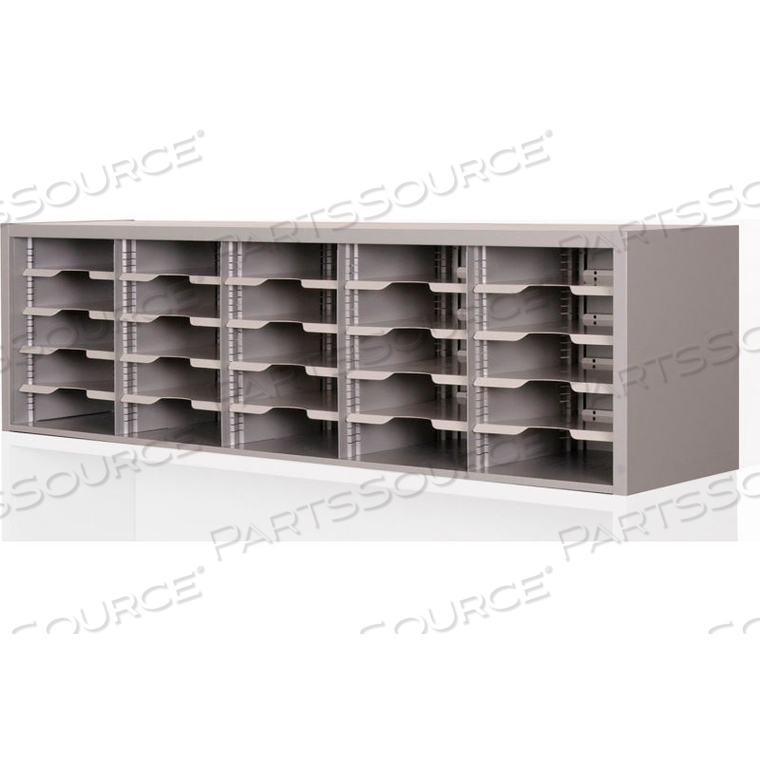 UTILITY SORTER WITH ADJUSTABLE SHELVES, 60"W X 14"D X 16"H - SLATE GRAY 