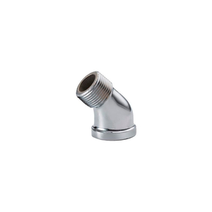 CHROME PLATED BRASS PIPE FITTING 3/8 45 DEGREE STREET ELBOW NPT MALE X FEMALE by Merit Brass Company CHROME PLATED BRASS PIPE FITTING 3/8 45 DEGREE STREET ELBOW NPT MALE X FEMALE by Merit Brass Company