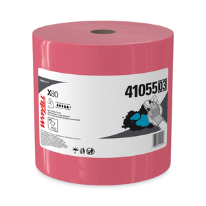 POWER CLEAN X80 HEAVY DUTY CLOTHS, JUMBO ROLL, 12.4 X 12.2, RED, 475 WIPERS/ROLL by WypAll POWER CLEAN X80 HEAVY DUTY CLOTHS, JUMBO ROLL, 12.4 X 12.2, RED, 475 WIPERS/ROLL by WypAll