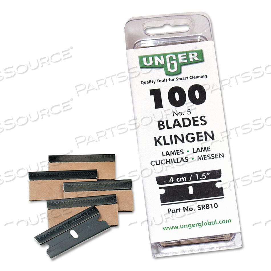 SAFETY SCRAPER REPLACEMENT BLADES, #9, STAINLESS STEEL by Unger
