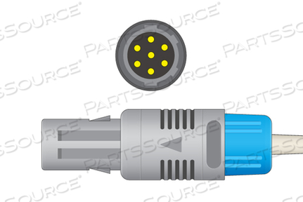 ECG TRUNK CABLE ASSEMBLY, GRAY, THERMOPLASTIC POLYURETHANE JACKET, 4 MM DIA CABLE, 7 PIN LEMO, TWIN PIN, MEETS CE, FDA, ISO, TUV, ROHS 