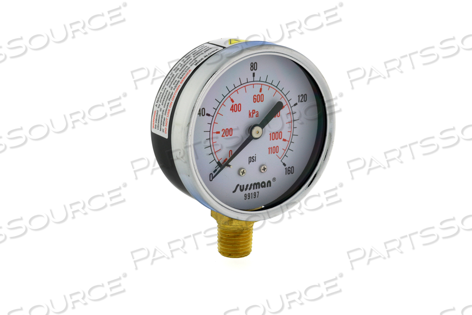 PRESSURE GAUGE, 0 TO 160 PSIG, 2.50 IN DIA by Getinge USA Sales, LLC