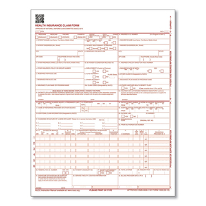 CMS HEALTH INSURANCE CLAIM FORM, TWO-PART CARBONLESS, 8.5 X 11, 100 FORMS TOTAL by Adams