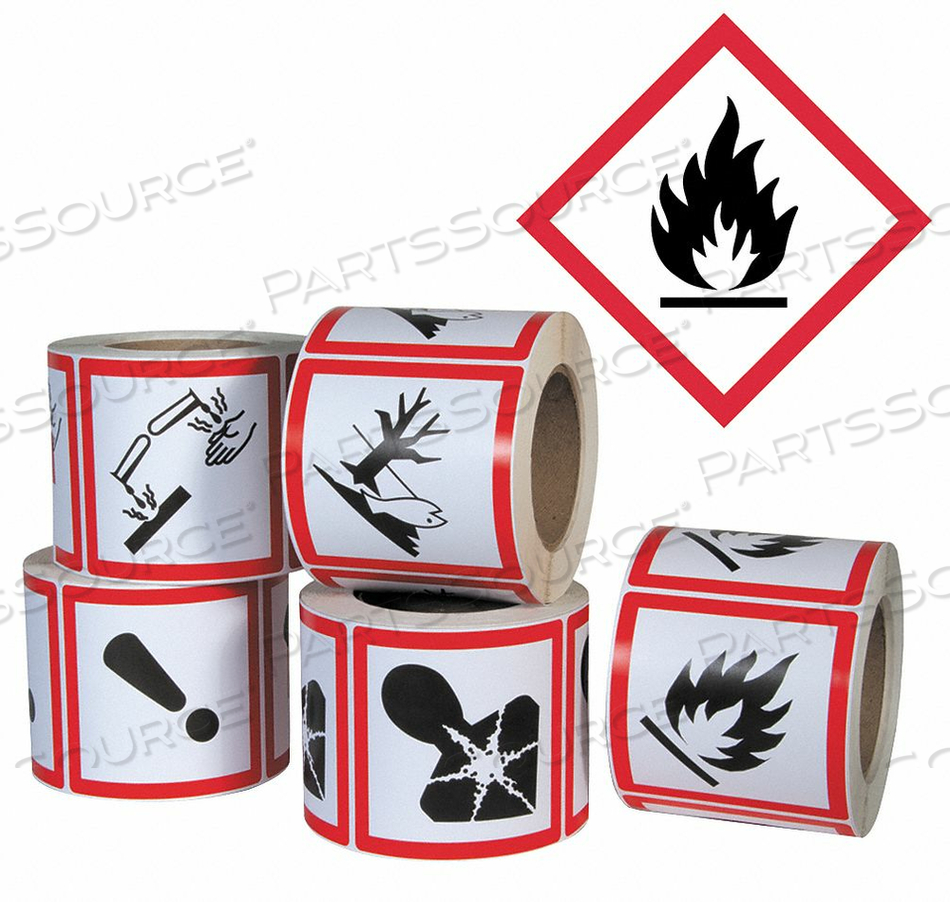 PICTOGRAM LABEL FLAME HAZARD PK500 by Incom Manufacturing