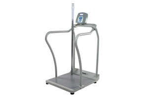 DIGITAL HANDRAIL SCALE WITH HEIGHT ROD 1000 LB X 0.2 LB by Health o meter Professional Scales