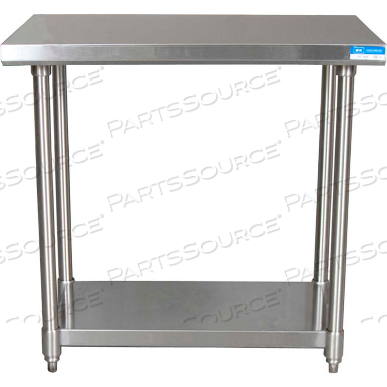 WORKBENCH W/ADJUSTABLE UNDERSHELF, 16 GA. 304 SERIES STAINLESS, 30"WX24"D by BK Resources, Inc. WORKBENCH W/ADJUSTABLE UNDERSHELF, 16 GA. 304 SERIES STAINLESS, 30"WX24"D by BK Resources, Inc.