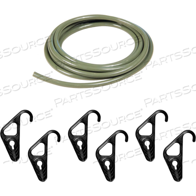 THE BETTER BUNGEE BUNGEE KIT - 10 FT. X 5/16" CORDS & 6 ADJUSTABLE HOOKS - GREEN 