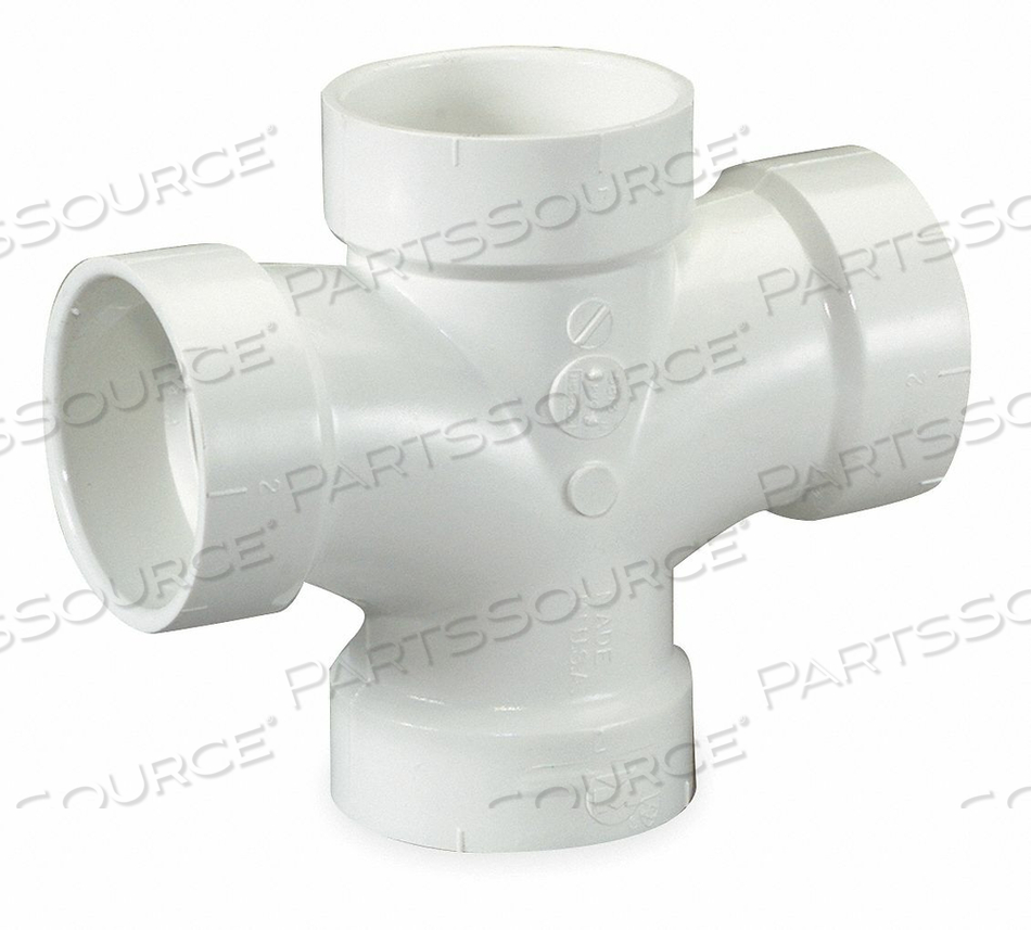 DOUBLE SANITARY TEE, SCHEDULE 40, 4 IN X 4 IN X 4 IN X 4 IN FITTING PIPE SIZE, WHITE by Charlotte Pipe And Foundry Co. DOUBLE SANITARY TEE, SCHEDULE 40, 4 IN X 4 IN X 4 IN X 4 IN FITTING PIPE SIZE, WHITE by Charlotte Pipe And Foundry Co.