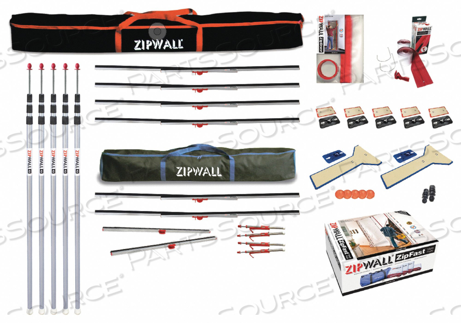 DUST BARRIER SYSTEM KIT 12 FT H BLACK by ZipWall DUST BARRIER SYSTEM KIT 12 FT H BLACK by ZipWall