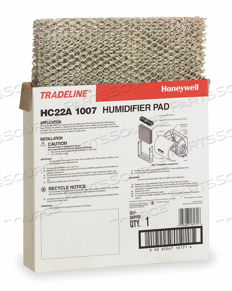AGION ANTIMICROBIAL REPLACEMENT PAD. FITS HE200 HE250 HE260 HE265 HE300 HE360 HE365 AND APRILAIRE MO by Honeywell