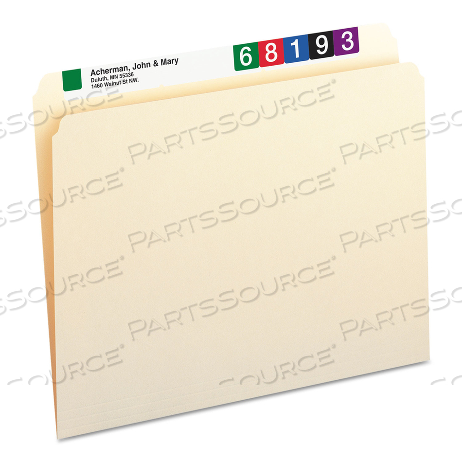 MANILA FILE FOLDERS, STRAIGHT TABS, LETTER SIZE, 0.75" EXPANSION, MANILA by Smead