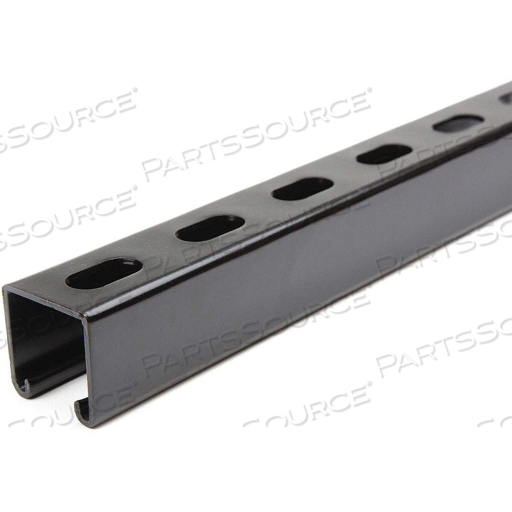 STRUT CHANNEL - SLOTTED, STEEL, PAINTED, 12 GA GAUGE, 4 FT OVERALL LG, BLACK by Approved Vendor