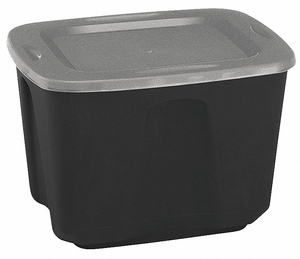 STORAGE TOTE 18 GAL. BLACK/GRAY by Durabilt