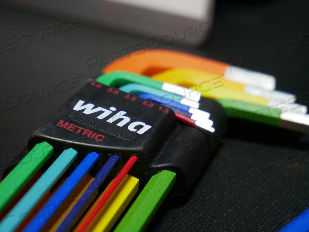 9 PIECE BALL END COLOR CODED HEX L-KEY SET - METRIC by Wiha Tools