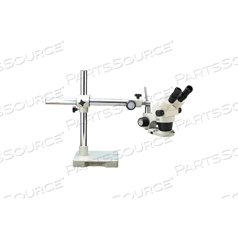 LX MICROSCOPES BY UNITRON SYSTEM 250-FL BINOCULAR MICROSCOPE, SINGLE BOOM STAND, 6.5X-45X 