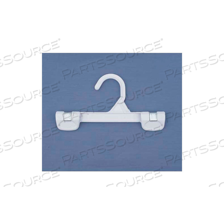 NAHANCO SKIRT/SLACK HANGER-PINCH GRIP W/PLASTIC HOOK, 8"L, PLASTIC-WH, PKG QTY 200 by National Hanger Company Inc.