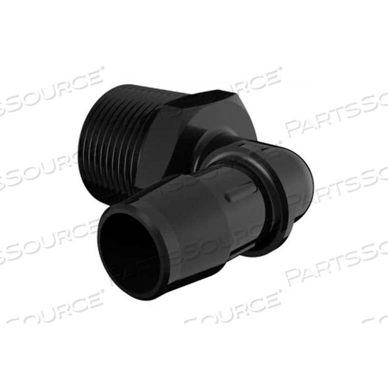 3/4-14 NPT TO 3/4" BARBED ELBOW, BLACK NYLON 