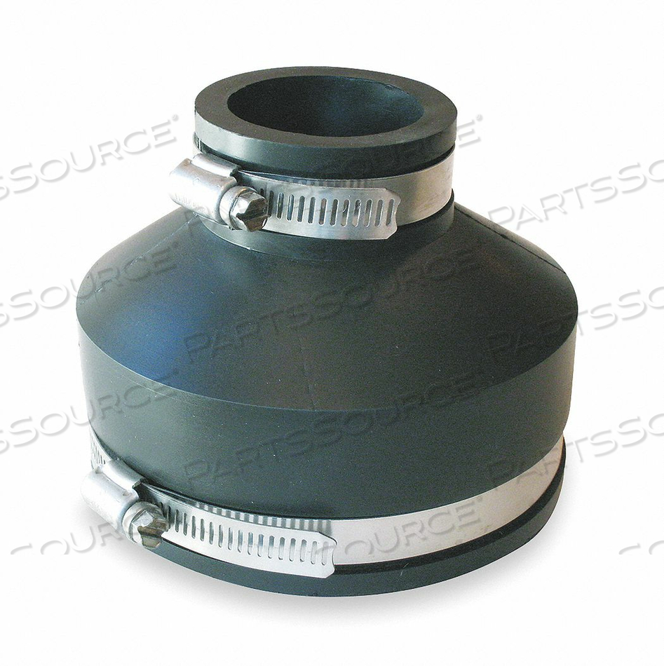 FLEXIBLE COUPLING, PVC, FOR 3 IN_6 IN PIPE, 5 3/4 IN OVERALL LG, 2 CLAMPS INCLUDED by Fernco FLEXIBLE COUPLING, PVC, FOR 3 IN_6 IN PIPE, 5 3/4 IN OVERALL LG, 2 CLAMPS INCLUDED by Fernco
