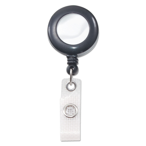 DELUXE RETRACTABLE ID REEL WITH BADGE HOLDER, 24" EXTENSION, BLACK, 12/BOX by Advantus
