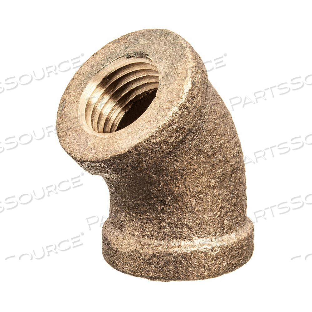 45° ELBOW, BRASS, 3/4 IN X 3/4 IN FITTING PIPE SIZE, FEMALE BSPT X FEMALE BSPT, CLASS 125 by Approved Vendor