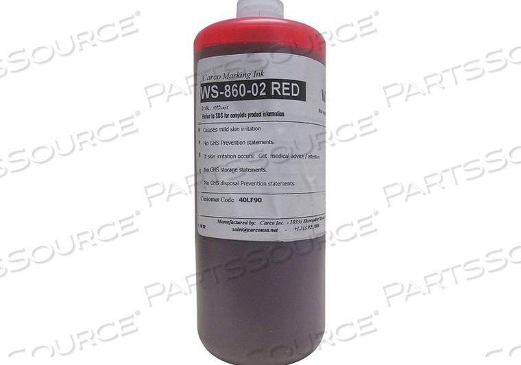MARKING INK DYE TYPE RED QT. 5 TO 15 MIN by Carco