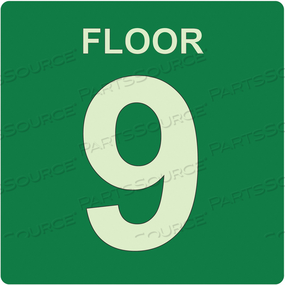 SIGN FLOOR 9 GREEN ENGLISH PVC by Ability One SIGN FLOOR 9 GREEN ENGLISH PVC by Ability One