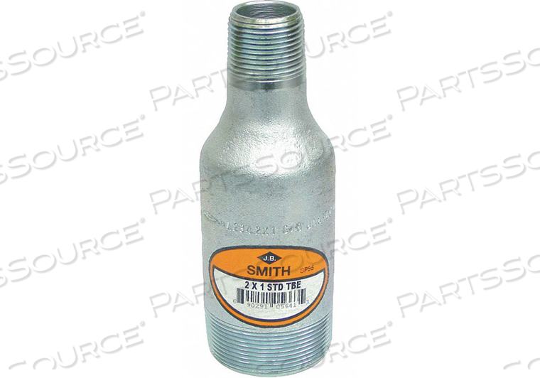 SWAGE NIPPLE, CARBON STEEL, 1/2 IN X 3/8 IN FITTING PIPE SIZE, MALE NPT X MALE NPT, CLASS XH by JB Smith