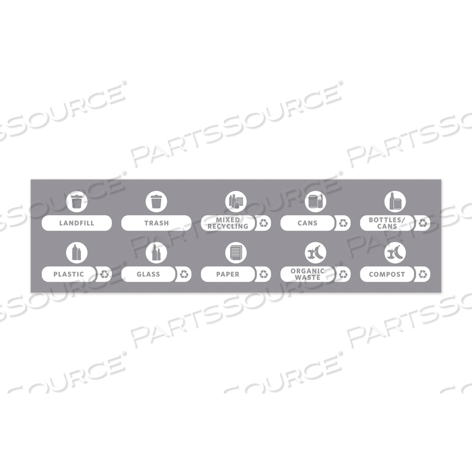 WASTE STREAM LABEL KIT C FOR 32 AND 44 GALLON BRUTE by Rubbermaid Medical Division