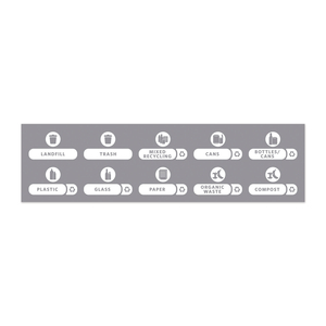 RECYCLE LABEL KIT FOR SLIM JIM RECYCLING STATION BILLBOARD, 10 ASSORTED MESSAGES, 5.59 X 9.55, WHITE/CLEAR by Rubbermaid Medical Division