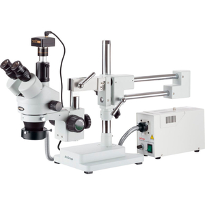 AMSCOPE 3.5X-90X SIMUL-FOCAL TRINOCULAR BOOM MICROSCOPY SYSTEM & 5MP DIGITAL CAMERA by United Scope