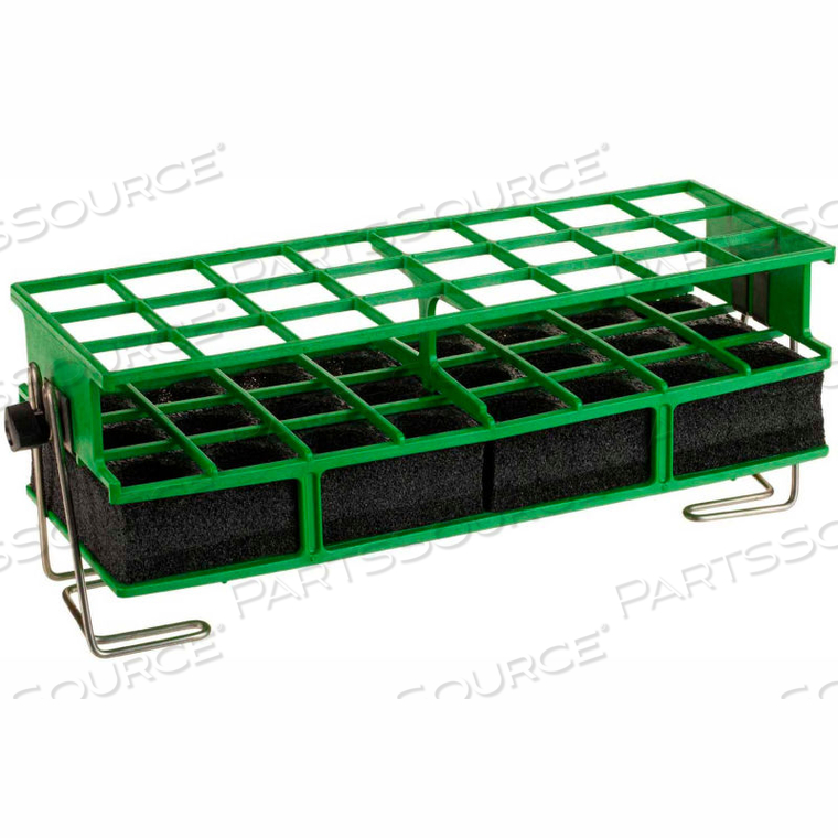 FULL-SIZE TEST TUBE RACK CLAMP, FOR 26-30MM TUBES, 3 X 8 ARRAY, GREEN by Thermo Fisher Scientific (Asheville)