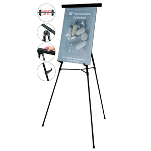 TELESCOPING TRIPOD DISPLAY EASEL, ADJUSTS 35" TO 64" HIGH, METAL, BLACK by MasterVision