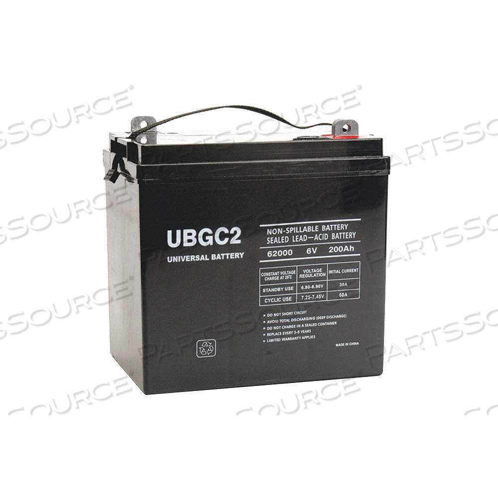 SEALED LEAD ACID BATTERY, 6V DC, 140 AH CAPACITY, 9.72 IN HT, 7.09 IN WD, ABS by Approved Vendor SEALED LEAD ACID BATTERY, 6V DC, 140 AH CAPACITY, 9.72 IN HT, 7.09 IN WD, ABS by Approved Vendor