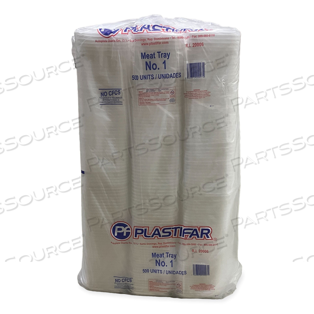 MEAT TRAYS, #1, 5.38 X 5.38 X 1.07, WHITE by Genpak