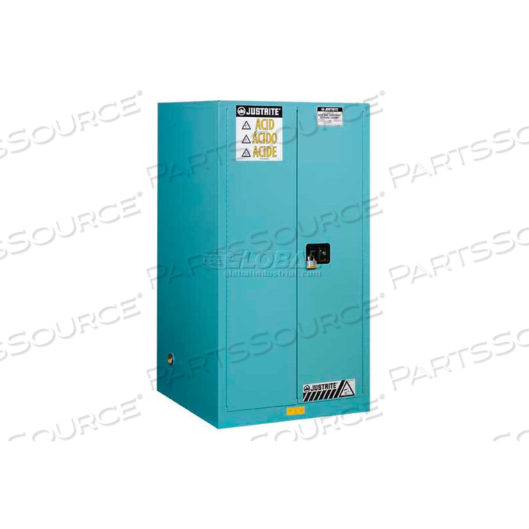 60 GALLON 1 SLIDING DOOR, SELF-CLOSE, ACID CABINET, 34"W X 34"D X 65"H, BLUE by Justrite