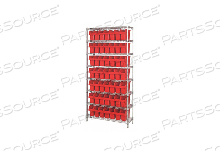 BIN SHELVING OVERALL 36 D RED by Quantum Storage Systems