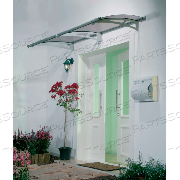 PALRAM, AQUILA 2050 DOOR AWNING, HG9511, 7'L X 3'W, GREY PANEL, ALUMINUM FRAME by Poly-Tex, Inc PALRAM, AQUILA 2050 DOOR AWNING, HG9511, 7'L X 3'W, GREY PANEL, ALUMINUM FRAME by Poly-Tex, Inc