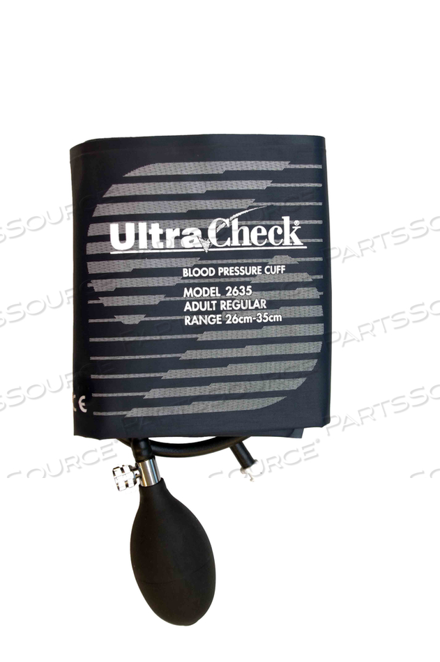 ULTRACHECK NYLON REUSABLE BP CUFFS, ADULT 26 - 35 CM, DOUBLE TUBE, MANUAL BULB, 5/BAG ULTRACHECK NYLON REUSABLE BP CUFFS, ADULT 26 - 35 CM, DOUBLE TUBE, MANUAL BULB, 5/BAG