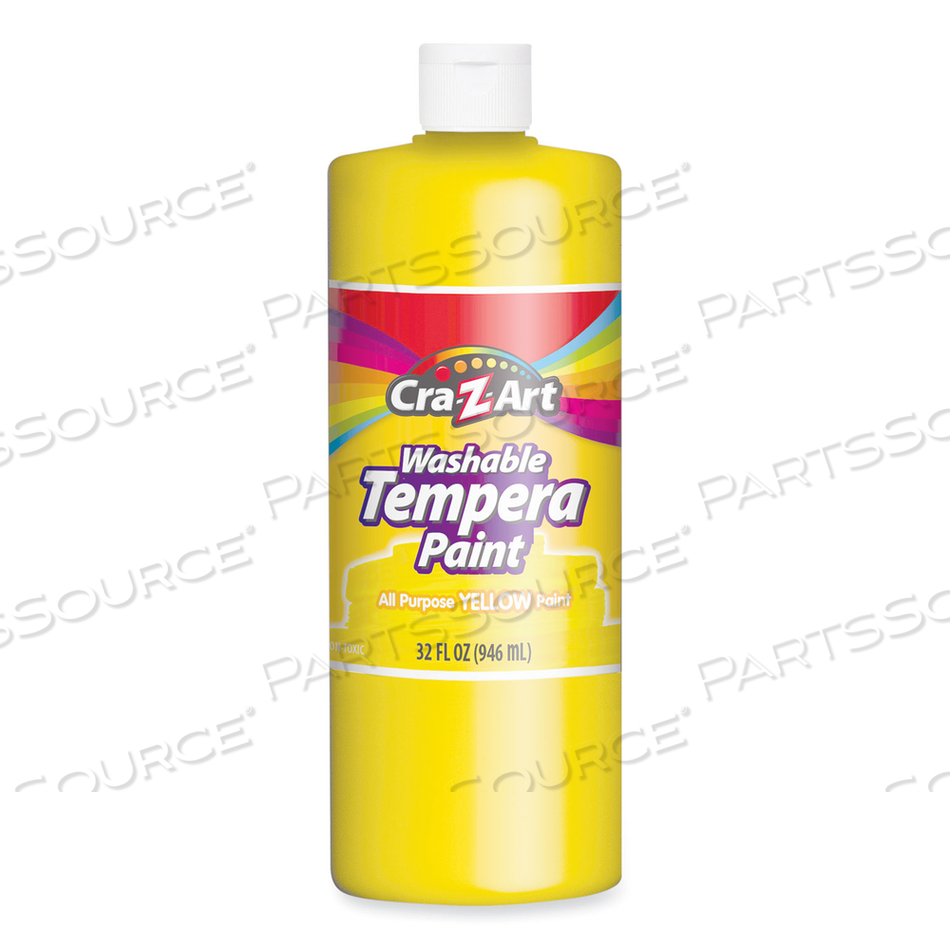 WASHABLE TEMPERA PAINT, YELLOW, 32 OZ BOTTLE by Cra-Z-Art WASHABLE TEMPERA PAINT, YELLOW, 32 OZ BOTTLE by Cra-Z-Art
